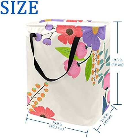 Korpa za veš sa šarenim cvećem velika Platnena torba za organizatore korpa sklopiva korpa za veš sa ručkama