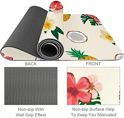 Siebzeh Tropical Flowers & amp; ananas Premium Thick Yoga Mat Eco Friendly Rubber Health & amp; fitnes Non Slip Mat za sve vrste vježbe
