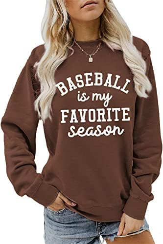Jverf bejzbol je moja omiljena sezona dukserica za bejzbol mama majica dugih rukava Crewneck pulover vrhove džemper za igre