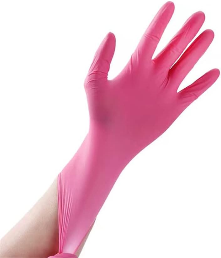 50/100kom jednokratne rukavice vodootporne bez alergije za hranu//kuhinja/Bašta/rukavice za čišćenje u domaćinstvu Pink / Black Pink