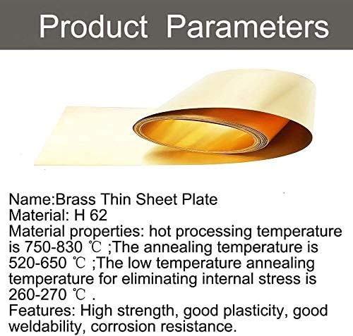 HaveFun Metal Bakar folija mesing folija lim bakar traka pojas koža Metal radni industrijski materijali H62 Cu 100mmx1m, 0. 5mmx100mmx1m