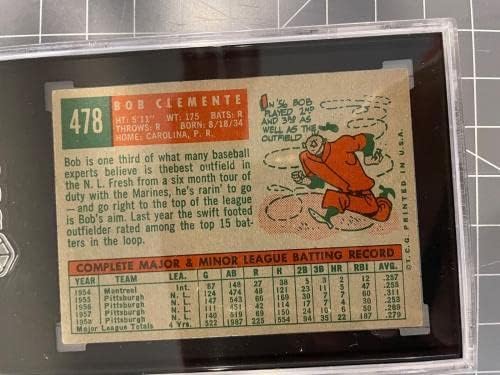 1959 TOPPS 478 Roberto Bob Clemente Pirates Baseball Card SGC 3 VG - Bejzbol kartice u obliku ploča