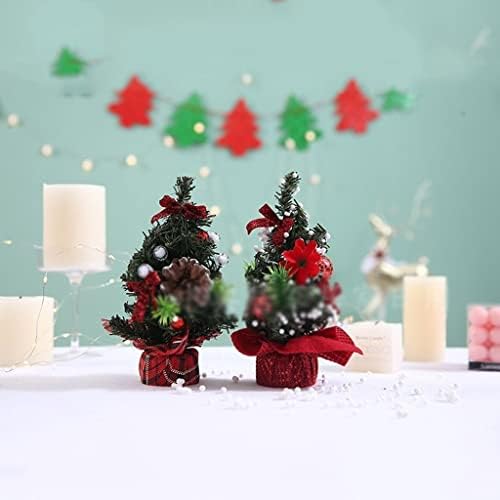 Indyah božićna stolna božićno drvce, mini umjetno božićno drvce, božićne ukrase kuglice, pogodno za odmor u unutrašnjosti božićnih