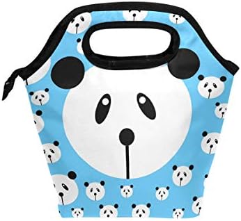 Alaza izolovana torba za ručak Freezable Lunch Box za djecu žene djevojčice dječaci i muškarci, Panda Cooler prijenosni zipper torba