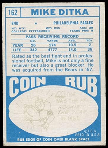 1968 TOPPS 162 Mike Ditka Philadelphia Orgles Good Eagles Pittsburgh