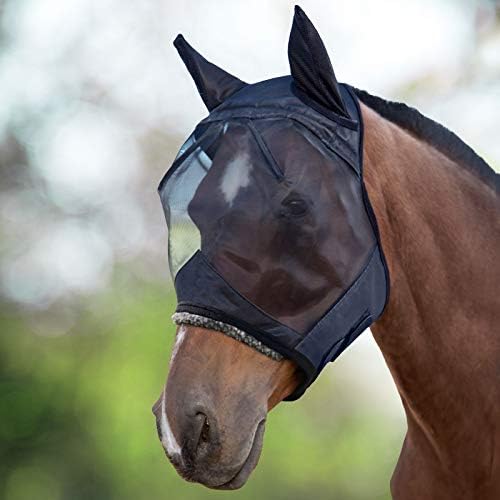 Harrison Howard CareMaster konj muva maska pola lica sa ušima Moonlight Silver Medium Cob