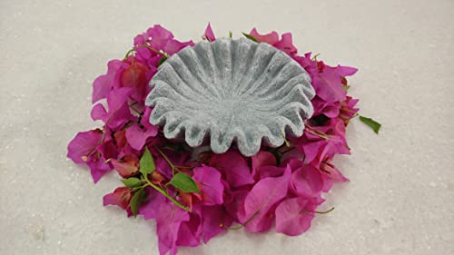 Siva mramorna posuda za posudu, kamena zdjela ukrasna zdjela ukrasna ladica mramorna posuda za voće mramor rucfle bowl mramorni cvjetni