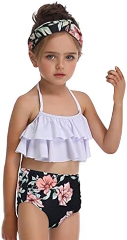 Baby Girl Kupaći Kostim Djevojčica Volani Cvjetni Dva Komada Print Kupaći Kostim Bikini Set Za Malu Djecu Bebi Kupaći Kostim