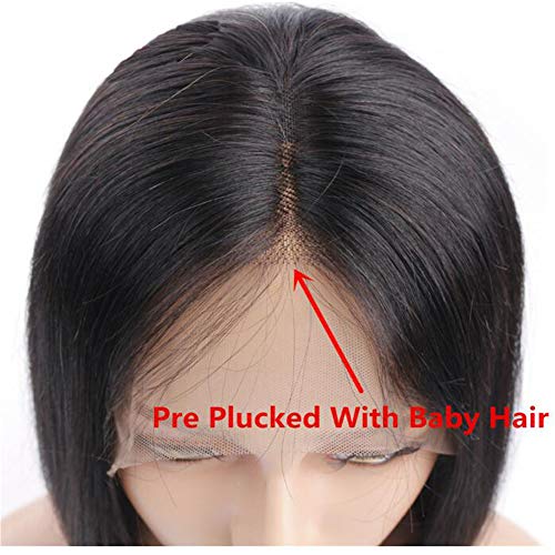 Prirodne crne prave Perike od ljudske kose sa dječjom kosom za žene, pune prednje čipkaste perike za alopeciju, 24 pune čipke