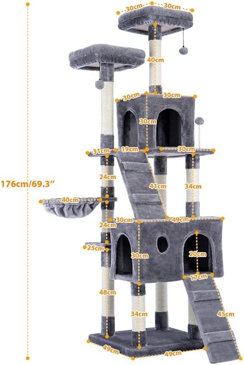 ZLXDP višeslojno mačje drvo za mačke sa udobnim Grgečima stabilan okvir za penjanje za mačke igračke za grebanje