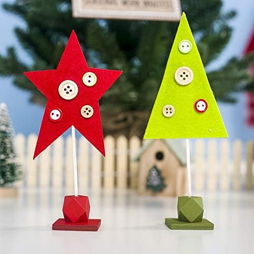 Dekoracija sezone 2 kom božićne ukrase Drveni gumb filca Božićni stablo kreativni ukrasi.