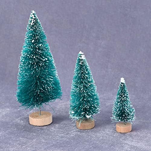 Minijaturna kuća Kisangela 6pcs Mini božićna stablo Xmas Tree Minijaturni snijeg Snežni drvees Plastični zimski snježni ukrasi Stolni
